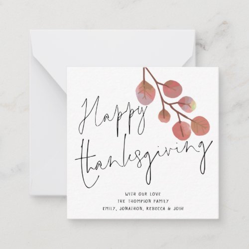 MINI SIZE Simple Foliage Happy Thanksgiving Card