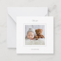 MINI SIZE Simple Photo Baby Boy Birth Announcement