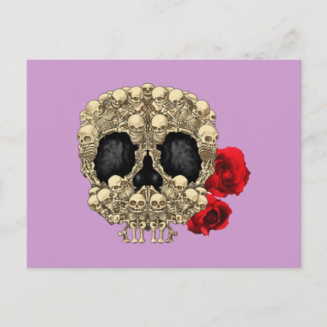 Mini Skeletons Sugar Skull Postcard (Front)
