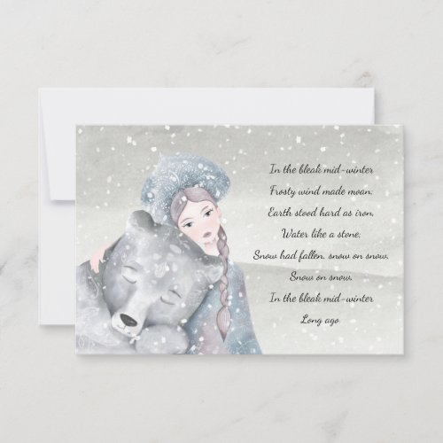 MINI Snow Princess Bear Bleak Midwinter Holiday Note Card