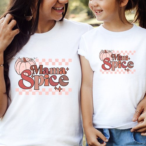 Mini Spice Fall Retro Pumpkin Pink Mama Mini Toddler T_shirt