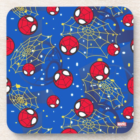 Mini Spider-Man and Web Pattern Coaster | Zazzle.com