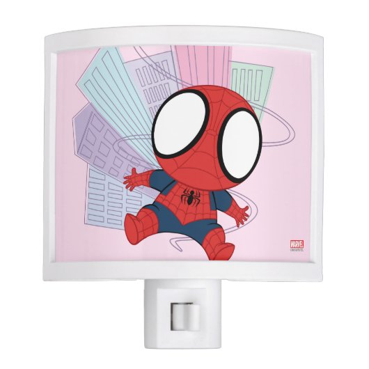 Mini Spider-Man & City Graphic Night Light (Front)