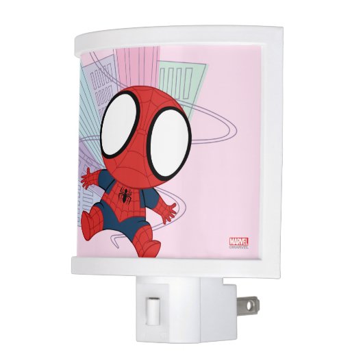 Mini Spider-Man & City Graphic Night Light (Left)