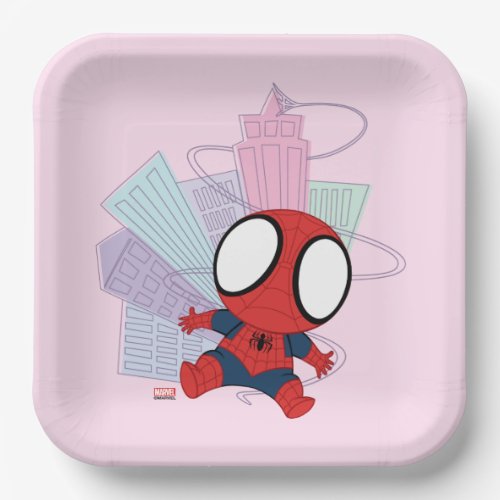 Mini Spider_Man  City Graphic Paper Plates