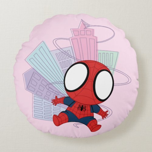 Mini Spider_Man  City Graphic Round Pillow