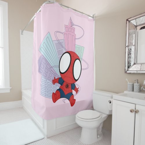 Mini Spider_Man  City Graphic Shower Curtain