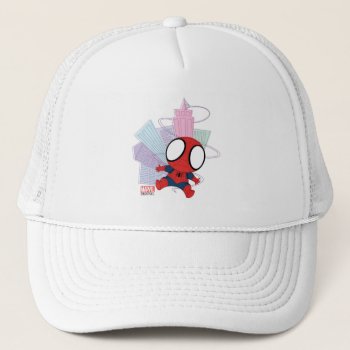 Mini Spider-man & City Graphic Trucker Hat by spidermanclassics at Zazzle