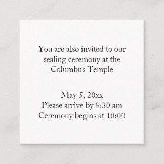 Mini Square Diamond-Back Temple Sealing Enclosure Card
