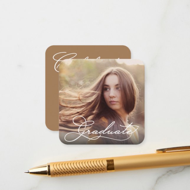 MINI Square Graduation Photo Invitations (Front/Back In Situ)