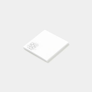 Mini square grayscale flower logo post-it notes