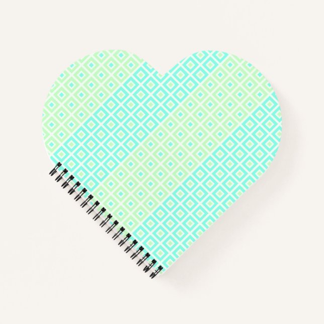 Mini Squares In Squares Mint Spearmint  Notebook (Front)