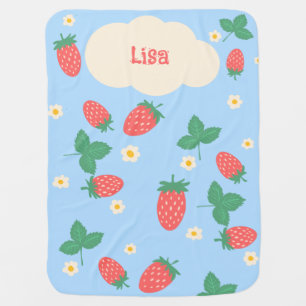 Mini Strawberry Blossom Personalized Baby Blanket