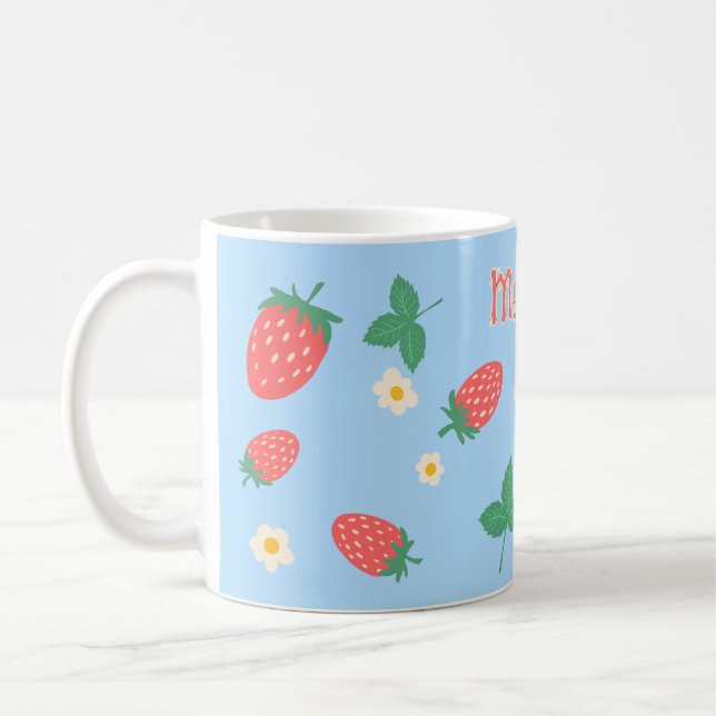 Mini Strawberry Blossom Personalized Mug (Left)