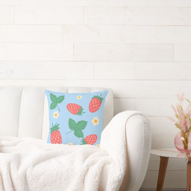 Mini Strawberry Blossom Throw Pillow (Couch)