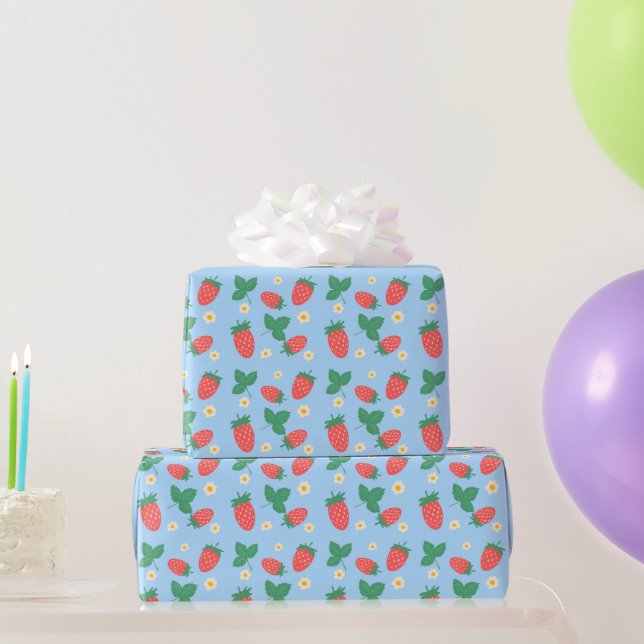Mini Strawberry Blossom Wrapping Paper (Party Gifts)