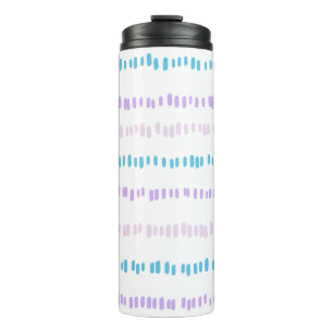 Mini Strokes Pattern Turquoise Purple Pink Thermal Tumbler