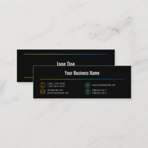 Mini Stylish Business Colorful Lines Icons Black Mini Business Card
