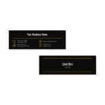 Mini Stylish Business Yellow Lines Icons Black Mini Business Card Mini Stylish Business Yellow Lines Icons Black Mini Business Card