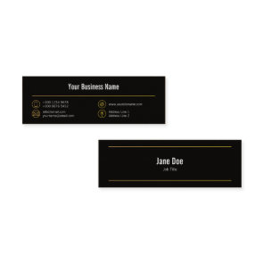 Mini Stylish Business Yellow Lines Icons Black Mini Business Card Mini Stylish Business Yellow Lines Icons Black Mini Business Card