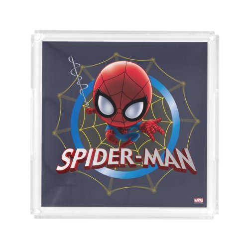 Mini Stylized Spider_Man in Web Acrylic Tray