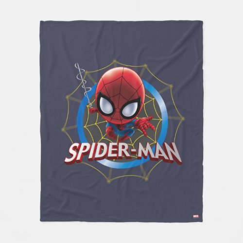 Mini Stylized Spider_Man in Web Fleece Blanket