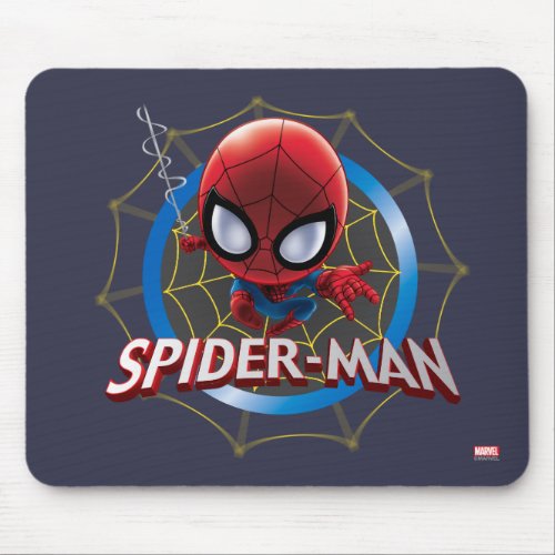 Mini Stylized Spider_Man in Web Mouse Pad