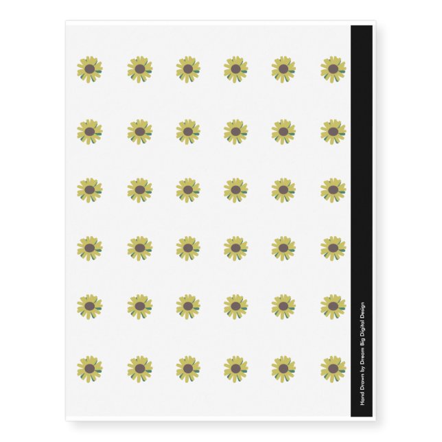 Mini Sunflower Rounds Temporary Tattoos (Front)