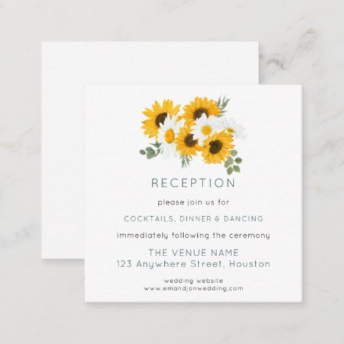 MINI Sunflowers Wedding Reception Details Enclosure Card