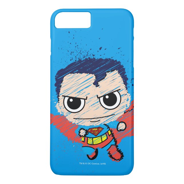 Mini Superman Sketch Case-Mate iPhone Case (Back)