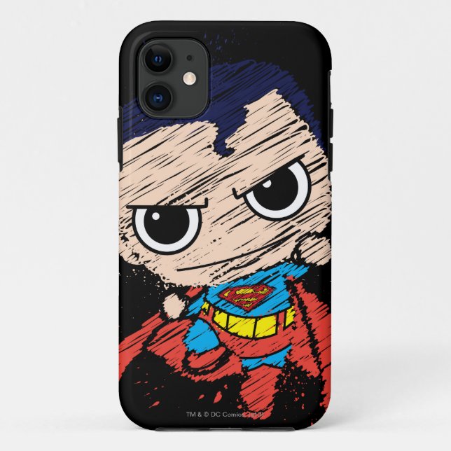 Mini Superman Sketch - Flying Case-Mate iPhone Case (Back)