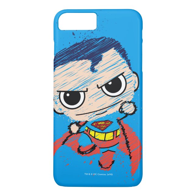 Mini Superman Sketch - Flying Case-Mate iPhone Case (Back)