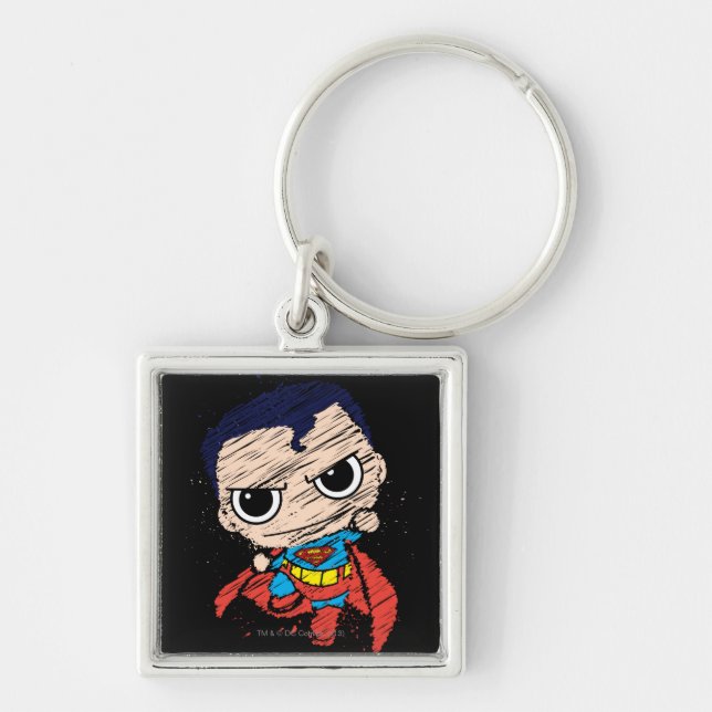 Mini Superman Sketch - Flying Keychain (Front)