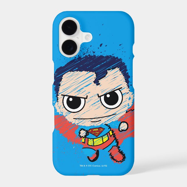 Mini Superman Sketch Iphone Case (Back)