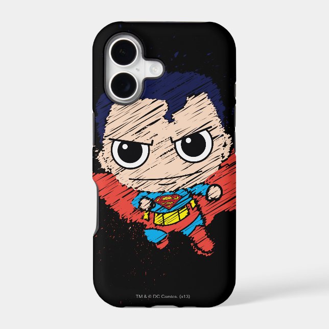 Mini Superman Sketch Iphone Case (Back)