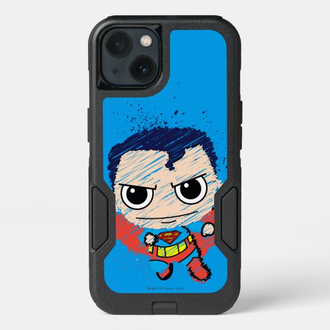 Mini Superman Sketch Otterbox iPhone Case (Back)