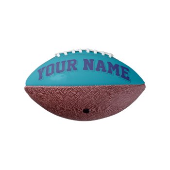Mini Teal And Navy Blue Personalized Football by MINI_FOOTBALLS at Zazzle
