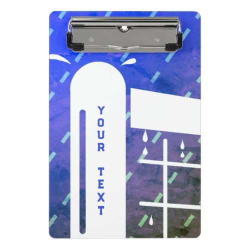 Mini tennis clipboard with rainy net pole design