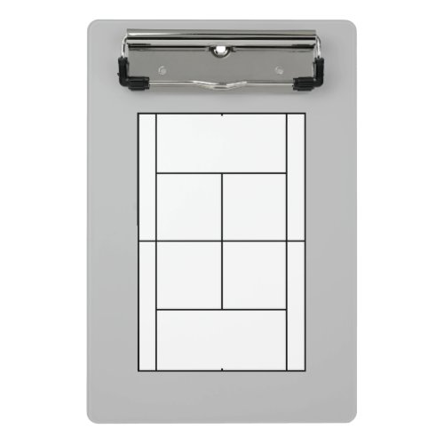 Mini tennis court clipboard for coaching lessons