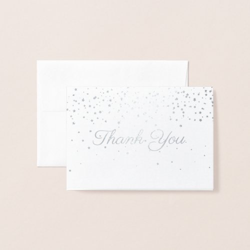 Mini Thank You Card Silver Foiled
