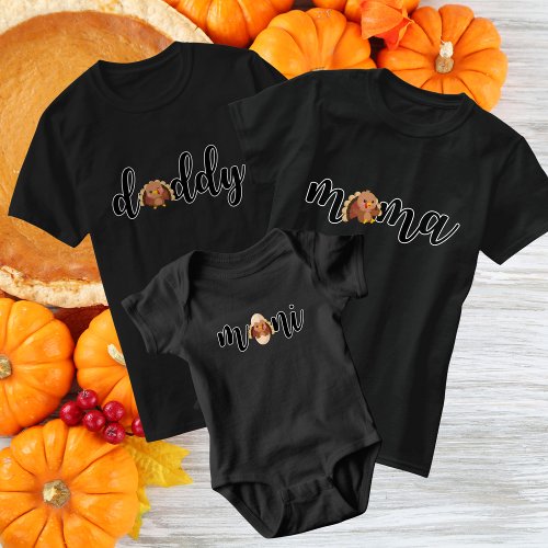 Mini Thanksgiving Little Turkey Matching Baby Bodysuit