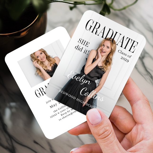 Mini Timeless Magazine Cover Photo Grad invitation (Mini Timeless Magazine Cover Photo Grad invitation)