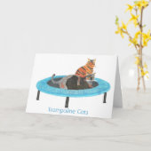 Mini Trampoline Cats 2, Greeting Cards (Yellow Flower)