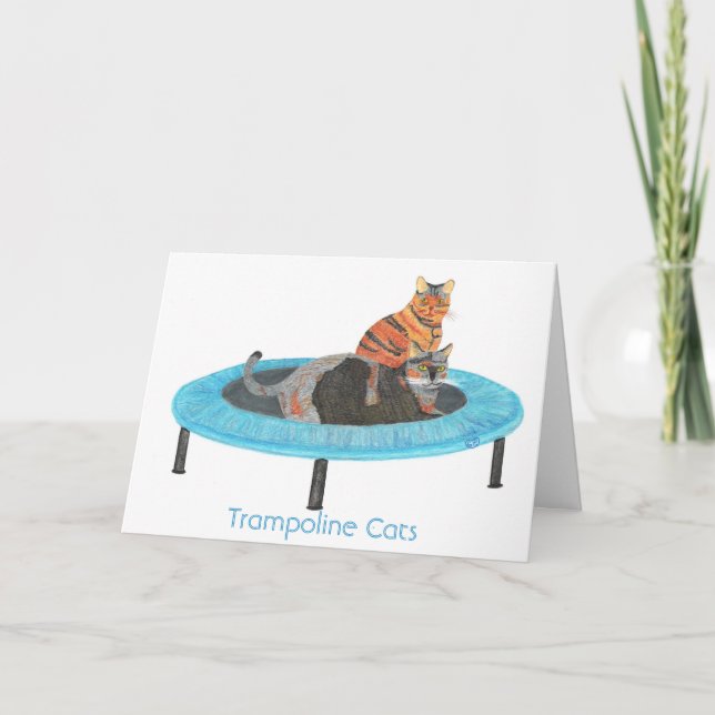 Mini Trampoline Cats 2, Greeting Cards (Front)