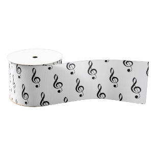 Mini Treble Clef Musical 3" Satin Ribbon