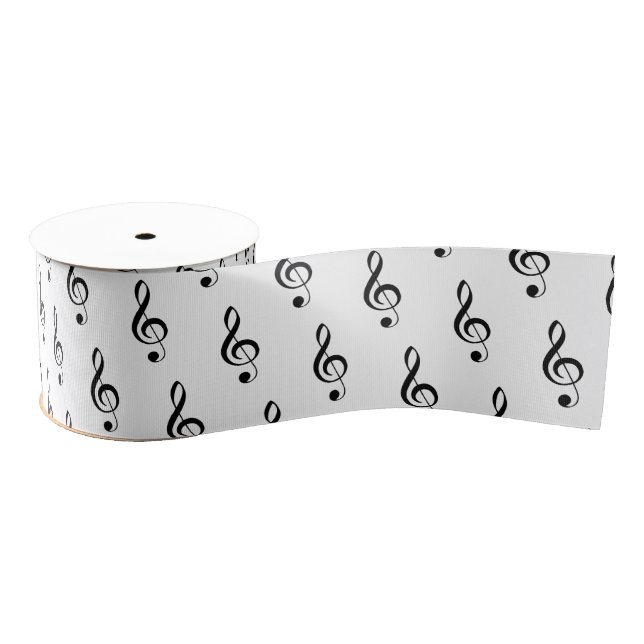 Mini Treble Clef Musical 3" Satin Ribbon (Spool)