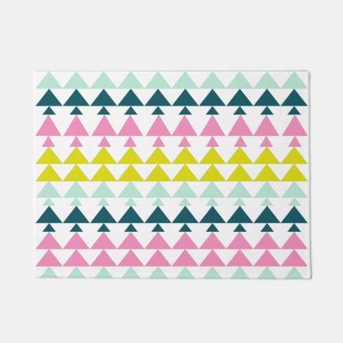 Mini Trees Pattern Art in Bright Holiday Color Doormat