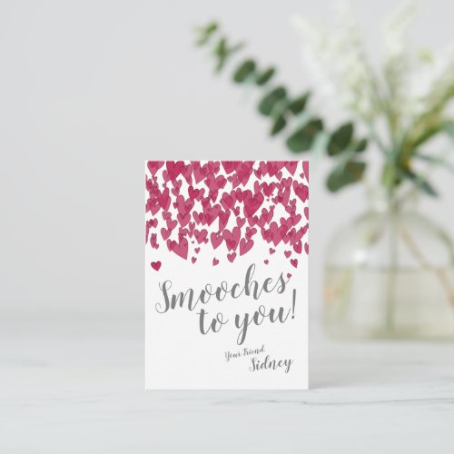 Mini Valentine  Smooches to you Note Card