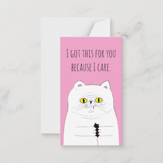Mini Valentine's Day Card Pack Cat With Mouse (Front)