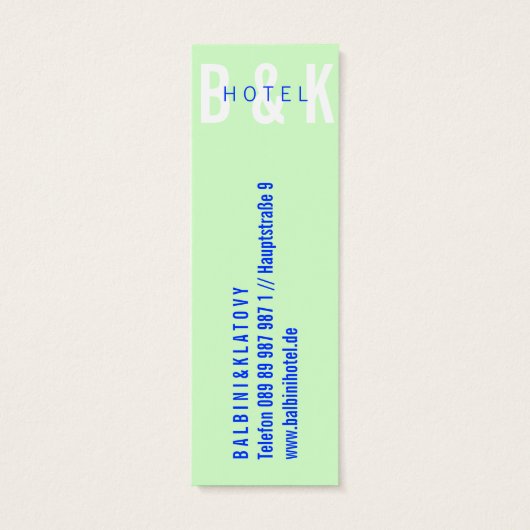 Mini Visitenkarten Hotel (Back)